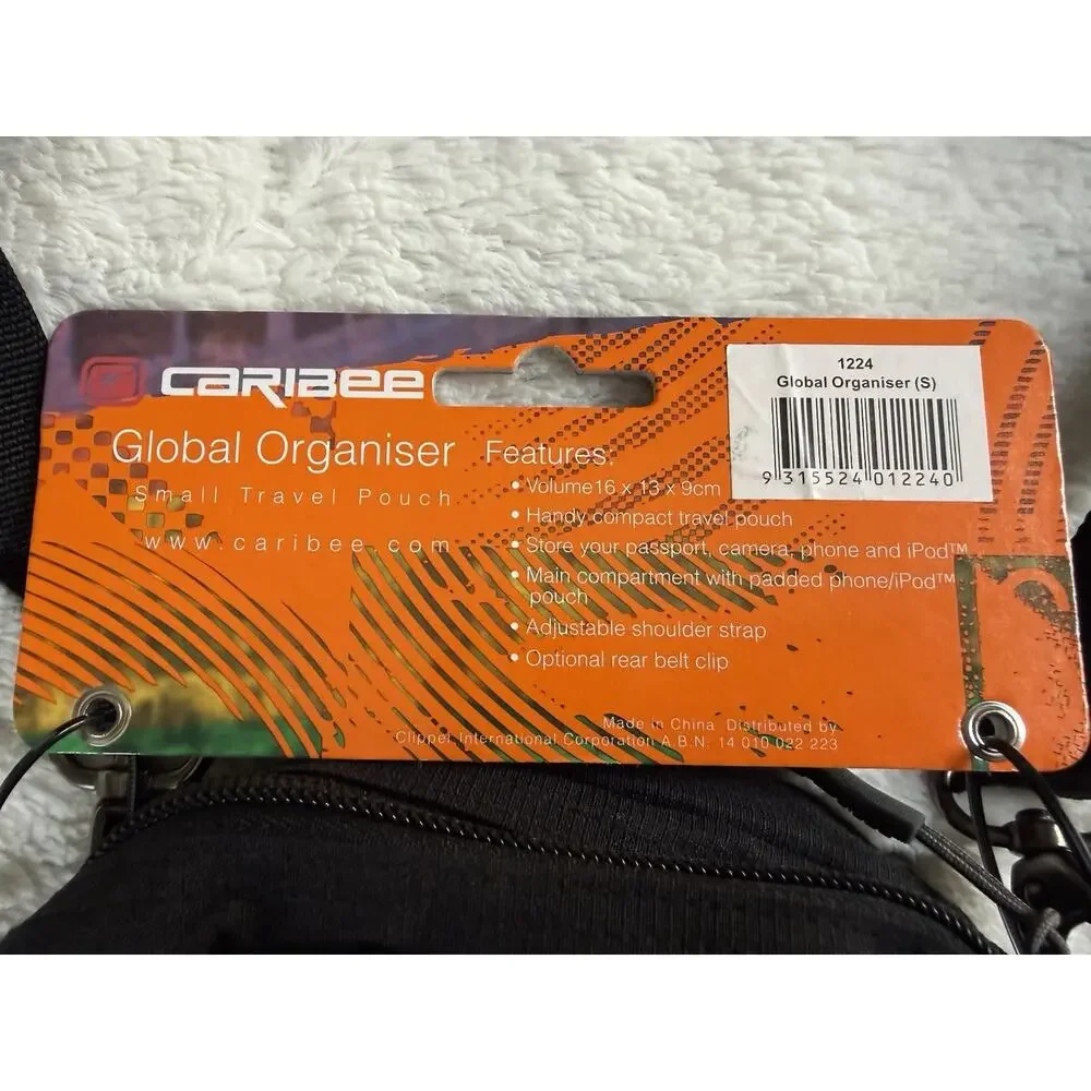NWT Caribee Global Organiser Small Travel Pouch 16x13x9cm Black